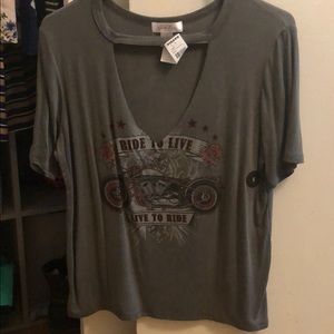 Motorcycle edgy V Cut T-shirt